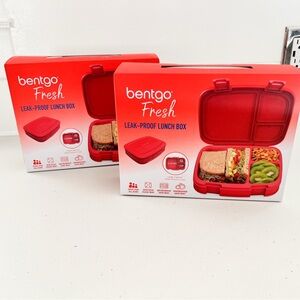 NWT: Bentgo Fresh Red Leak-Proof Lunch Box set of 2